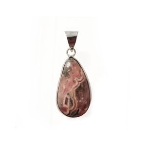 Beautiful Rhodochrosite Gemstone set into 925 Sterling Silver Pendant, NWT